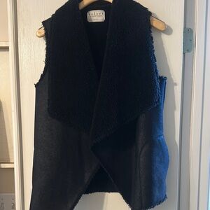 Velvet Brand Black Shearling Vest